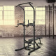 Pull Up Station with Adjustable Weight Bench, Dip Station and Barbell Rack, Multi-Function Power Tower Free Standing Pull Up Bar