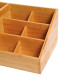 Desk Organiser Holder, Bamboo Multi-Function Storage Caddy with 7 Storage Compartments and 2 Drawers for Home Office Stationary 