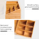 Desk Organiser Holder, Bamboo Multi-Function Storage Caddy with 7 Storage Compartments and 2 Drawers for Home Office Stationary 