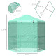Outsunny Hexagon Walk In Greenhouse with Shelves, Outdoor Green House Grow House with Waterproof PE Cover and Roll-up Door, 228 