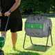 Outsunny 160L 360° Rotating Dual Chamber Composter - Grey