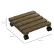 Outsunny 30L x 30W x 7Hcm 2 Pack Plant Stand with Wheels, Flowerpot Holder, Wooden Flower Display Stand for Indoor Outdoor Livin