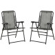 Outsunny 2 Pieces Foldable Chair Set, Outdoor Portable Loungers for Camping Pool Beach Deck, Lawn Chairs with Armrest Steel Fram