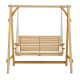 Outsunny 2 Seater Garden Swing Seat Larch Wood Swing Chair Hammock Bench Lounger - Natural