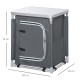 Outsunny 2-Shelf Camping Cupboard Camping Kitchen Station Cook Table Aluminum, Storage Organiser for BBQ Party Picnics Backyards