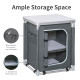 Outsunny 2-Shelf Camping Cupboard Camping Kitchen Station Cook Table Aluminum, Storage Organiser for BBQ Party Picnics Backyards