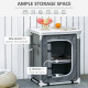 Outsunny 2-Shelf Camping Cupboard Camping Kitchen Station Cook Table Aluminum, Storage Organiser for BBQ Party Picnics Backyards