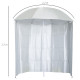 Outsunny 88&quot; Arc 2.2M Fishing Umbrella Beach Parasol with Sides Brolly Shelter Canopy Shade with FREE Carry Bag Off-White
