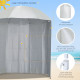 Outsunny 88&quot; Arc 2.2M Fishing Umbrella Beach Parasol with Sides Brolly Shelter Canopy Shade with FREE Carry Bag Off-White