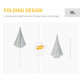 Outsunny 88&quot; Arc 2.2M Fishing Umbrella Beach Parasol with Sides Brolly Shelter Canopy Shade with FREE Carry Bag Off-White