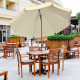 Outsunny 2.2m Beach Umbrella, Portable Parasol with Tilting Function, Outdoor Sunshade Shelter with 8 Ribs, Cream White