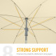 Outsunny 2.2m Beach Umbrella, Portable Parasol with Tilting Function, Outdoor Sunshade Shelter with 8 Ribs, Cream White