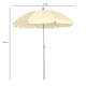 Outsunny 2.2m Beach Umbrella, Portable Parasol with Tilting Function, Outdoor Sunshade Shelter with 8 Ribs, Cream White