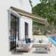 Outsunny 2.5x2 m Manual Retractable Awning-Beige Canopy/White Frame