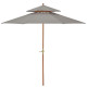 Outsunny 2.7m Elegant Wooden Frame Parasol Umbrella - Grey