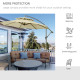 Outsunny 2.7m Garden Banana Parasol Cantilever Umbrella with Crank Handle, Double Tier Canopy and Cross Base for Outdoor, Hangin