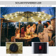 Outsunny 2.7m Patio Garden Umbrella Outdoor Parasol with Tilt Crank and 24 LEDs Lights (Brown)