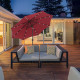 Outsunny 2.7m Patio Garden Umbrella Outdoor Parasol with Tilt Crank and 24 LEDs Lights (Red)