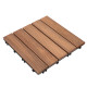 Outsunny 27 Pcs Solid Wood Interlocking Decking Tiles For Patio, Balcony, Roof Terrace, Hot Tub, Brown, (30 x 30 cm Per Piece)