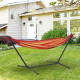 Outsunny 298 x 117cm Hammock with Stand Camping Hammock with Portable Carrying Bag, Adjustable Height, 120kg Load Capacity, Red 