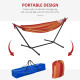 Outsunny 298 x 117cm Hammock with Stand Camping Hammock with Portable Carrying Bag, Adjustable Height, 120kg Load Capacity, Red 