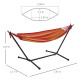 Outsunny 298 x 117cm Hammock with Stand Camping Hammock with Portable Carrying Bag, Adjustable Height, 120kg Load Capacity, Red 