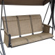 Outsunny 3 Seater Garden Swing Seat Outdoor Swing Chair with High Back Design, Steel Frame, Side Pouches, Adjustable Canopy, Bro