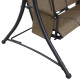 Outsunny 3 Seater Garden Swing Seat Outdoor Swing Chair with High Back Design, Steel Frame, Side Pouches, Adjustable Canopy, Bro