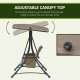 Outsunny 3 Seater Garden Swing Seat Outdoor Swing Chair with High Back Design, Steel Frame, Side Pouches, Adjustable Canopy, Bro