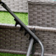 Outsunny 3PC Rattan Sun Lounger, Garden Furniture with Side Table, 5-Position Adjustable Recline Chair, Grey
