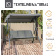 Outsunny 3 Seater Swing Chair, Garden Swing Bench with Canopy, Breathable Mesh Seat and Heavy Duty Steel Frame for Patio, Yard, 