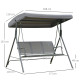 Outsunny 3 Seater Swing Chair, Garden Swing Bench with Canopy, Breathable Mesh Seat and Heavy Duty Steel Frame for Patio, Yard, 
