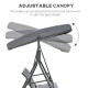 Outsunny 3 Seater Swing Chair, Garden Swing Bench with Canopy, Breathable Mesh Seat and Heavy Duty Steel Frame for Patio, Yard, 