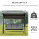 Outsunny 3 Seater Swing Chair, Garden Swing Bench with Canopy, Breathable Mesh Seat and Heavy Duty Steel Frame for Patio, Yard, 