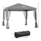 Outsunny 3 x 3 m Pop Up Gazebo, 420D Garden Tent Canopy with Removable Mesh Sidewall Netting, Carry Bag for Garden Patio Outdoor