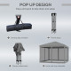 Outsunny 3 x 3 m Pop Up Gazebo, 420D Garden Tent Canopy with Removable Mesh Sidewall Netting, Carry Bag for Garden Patio Outdoor