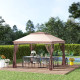 Outsunny 3 x 3(m) Pop Up Gazebo, Marquee Party Tent with Double Tier Roof, Netting and Carry Bag, Event Shelter for Outdoor Pati