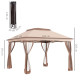 Outsunny 3 x 3(m) Pop Up Gazebo, Marquee Party Tent with Double Tier Roof, Netting and Carry Bag, Event Shelter for Outdoor Pati