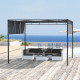 Outsunny 3 x 3(m) Steel Pergola Gazebo with Retractable Roof, Garden Gazebo Canopy Sun Shade Shelter for Outdoor, Deck, Patio, D