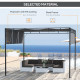 Outsunny 3 x 3(m) Steel Pergola Gazebo with Retractable Roof, Garden Gazebo Canopy Sun Shade Shelter for Outdoor, Deck, Patio, D