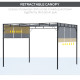 Outsunny 3 x 3(m) Steel Pergola Gazebo with Retractable Roof, Garden Gazebo Canopy Sun Shade Shelter for Outdoor, Deck, Patio, D