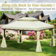 Outsunny 4 x 3 m Aluminum Garden Gazebo, Double Roof Outdoor Gazebo Canopy Shelter with Netting &amp; Curtains for Garden, Lawn, Bac