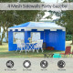 Outsunny 3 x 4 m Garden Gazebo Shelter Marquee Party Tent with 2 Sidewalls for Patio Yard Outdoor, Blue