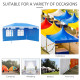 Outsunny 3 x 4 m Garden Gazebo Shelter Marquee Party Tent with 2 Sidewalls for Patio Yard Outdoor, Blue