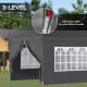 Outsunny 3 x 6 m Pop Up Gazebo with Sides and Windows, Height Adjustable Wedding Camping Party Tent Canopy Marquee with Storage 