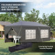 Outsunny 3 x 6 m Pop Up Gazebo with Sides and Windows, Height Adjustable Wedding Camping Party Tent Canopy Marquee with Storage 