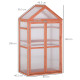 Outsunny Garden Cold Frame Polycarbonate Greenhouse with Adjustable Shelves, Double Doors, Openable Top Covers, Grow House for F