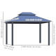 Outsunny Outdoor 3.6 x 3(m) Gazebo Cabana w/ Steel Frame &amp; Net Sidewalls for Privacy