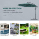 Outsunny 3(m) Banana Parasol Hanging Cantilever Umbrella with Crank Handle, 8 Ribs and Cross Base for Outdoor, Sun Shade, Dark G
