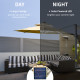 Outsunny 3m Cantilever Parasol w/ Solar Lights Power Bank Base 360° Spin Khaki